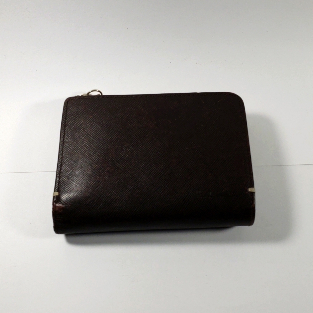 Paul Smith Dark Brown Leather Snap, Zip Bifold Wallet 5.25 x 3.5" - Compartments - Picture 3 of 12